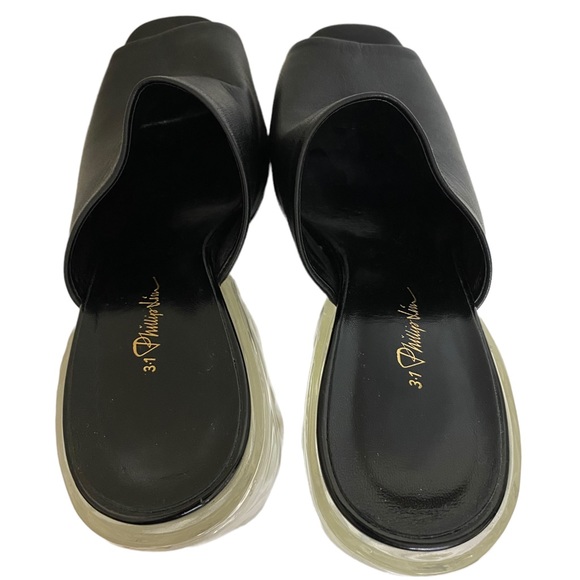 3.1 PHILLIP LIM PLEXI HEEL MULE BLACK - Picture 7 of 9